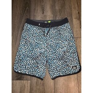 Quiksilver Highline Highlite Board Shorts Blue Black 29 Swim Trunks AQBS031311